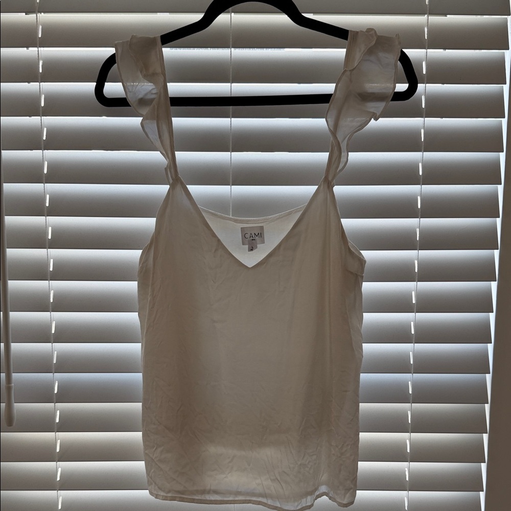 Cami NYC White Silk Tank